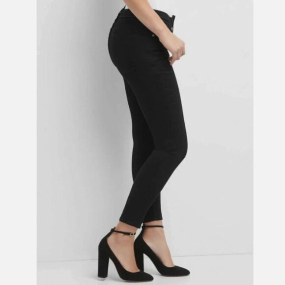 GAP Mid Rise Sculpt Stretch True Skinny Jeans Stay Black 27/4 SHORT RT$99 NWT - Picture 4 of 11